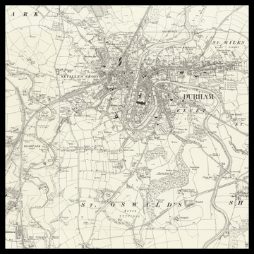 Eine alte Ordnance-Survey-Karte von Durham