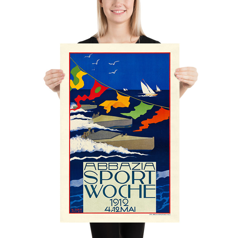 Opatija Travel Poster: Abbazia Sport Woche 4.-12. Mai 1912 by Stefanie Glax, 1911
