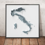 Italien Topografische 3D-Reliefkarte 