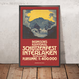 Affiche de voyage Interlaken : Bernisches Kantonal Schützenfest par Plinio Colombi, 1921 