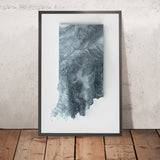 Indiana Topographische 3D-Reliefkarte 