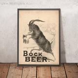 Vintage Bock Beer Poster by A.J. Maerz, 1879