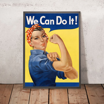 ¡Nosotros podemos hacerlo! por J. Howard Miller, 1943: Rosie la remachadora 