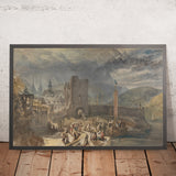 Una vista di Boppart, con figure sulla riva del fiume di Turner, 1817 