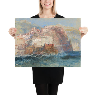 Gênes, vue de la mer, regardant vers l'église de Santa Maria Assunta à Carignano par Turner, 1802 