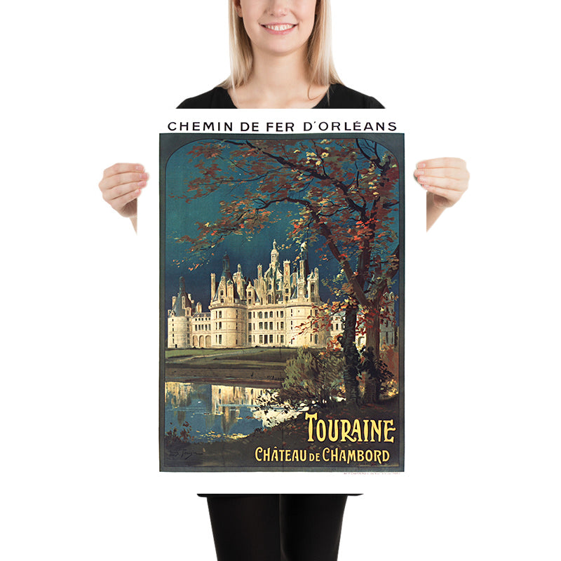 Touraine Travel Poster: Chemin de fer d’Orléans by Louis Tauzin, 1900