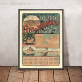 Póster de viaje de Normandía: Excursions sur les Côtes de Normandie de Imp. Maulde et Renou, 1890 