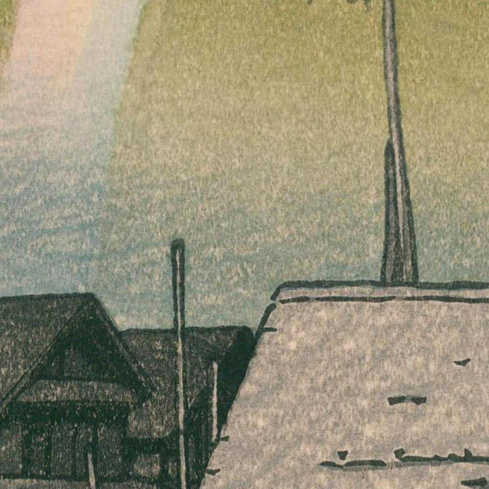 Rainbow over Kanita in Aomori Prefecture by Hasui Kawase, 1935