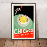Poster di viaggio di Chicago: il punto più luminoso del mondo – Go! di The Cuneo Press, Inc., 1933 