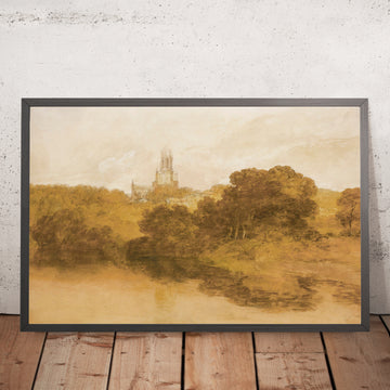 A framed image of Fonthill Abbey, Wiltshire by Turner, 1799 (JMW Turner)