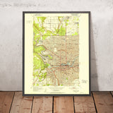 Old Map of Spokane, Washington by USGS, 1950 – Spokane River, Mt. Spokane & Latah Creek