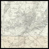 Personalisierte alte Karte von Royal Tunbridge Wells 