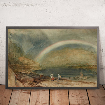 A framed image of The Rainbow; Osterspai and Filsen (The Rainbow) by Turner, 1817