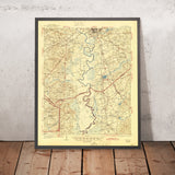 Old Map of Camden, South Carolina by USGS, 1938 – Kershaw, Wateree River & Lake Wateree