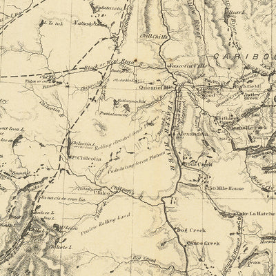 Old Railway Map of British Columbia by Trutch, 1878: Vancouver, Victoria, CPR Routes, Fraser River, Rockies