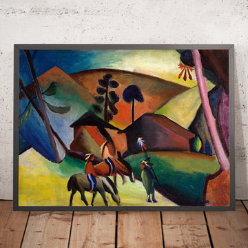 A framed image of Indians on Horses by August Macke, 1911