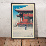 Temple Kannon d'Asakusa après la neige, Tokyo par Hasui Kawase 1935 