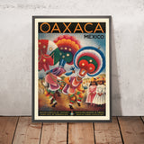 Affiche de voyage d'Oaxaca, Mexique par Miguel Covarrubias, 1947 