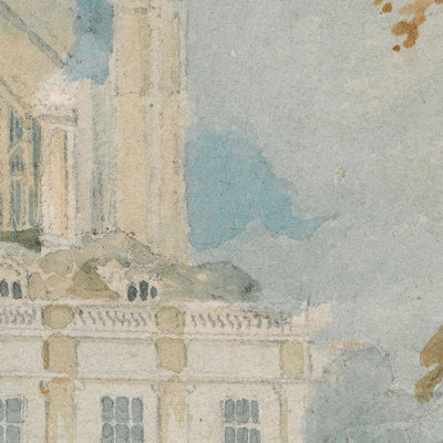Clare Hall und die King's College Chapel, Cambridge, von den Ufern des Flusses Cam von Turner, 1793 