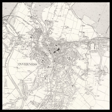 Eine alte Ordnance-Survey-Karte von Inverness