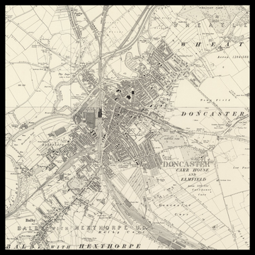 Eine alte Ordnance-Survey-Karte von Doncaster