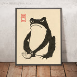 Zorniger Frosch, Tee rührend von Hiroshige II, 1851 