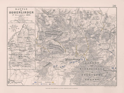 Schlacht bei Hohenlinden 3. Dezember 1800 von AK Johnston 1800