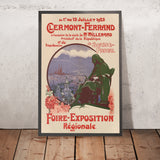 Poster di viaggio di Clermont-Ferrand: La Foire-Exposition régionale di Maurice Busset, 1923 