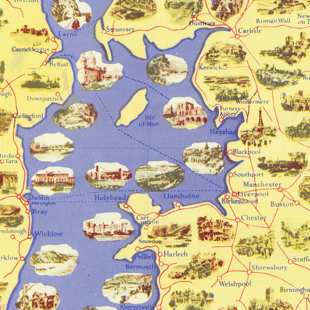 Old Railway Map of the British Isles by Taylor, 1949