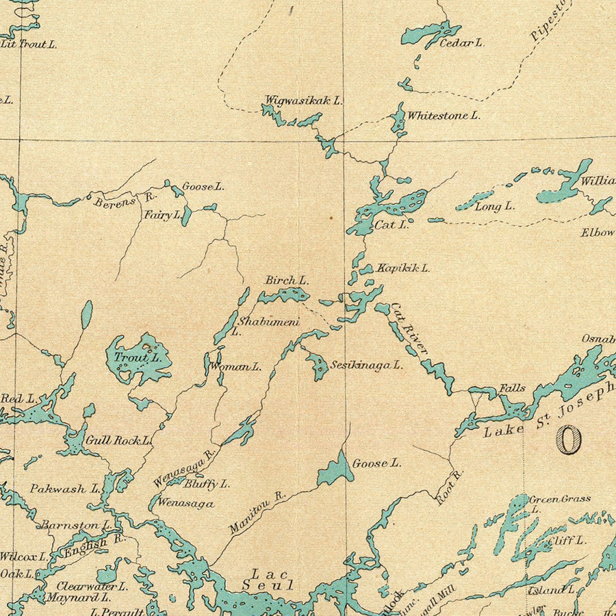 Mappa antica del Manitoba e dell&