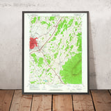 Old Map of Shenandoah Valley, Virginia by USGS, 1964 – Harrisonburg & Massanutten Mountain