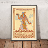 Poster di viaggio di Alessandria: La Route d’Égypte di J. Daviel, 1927 