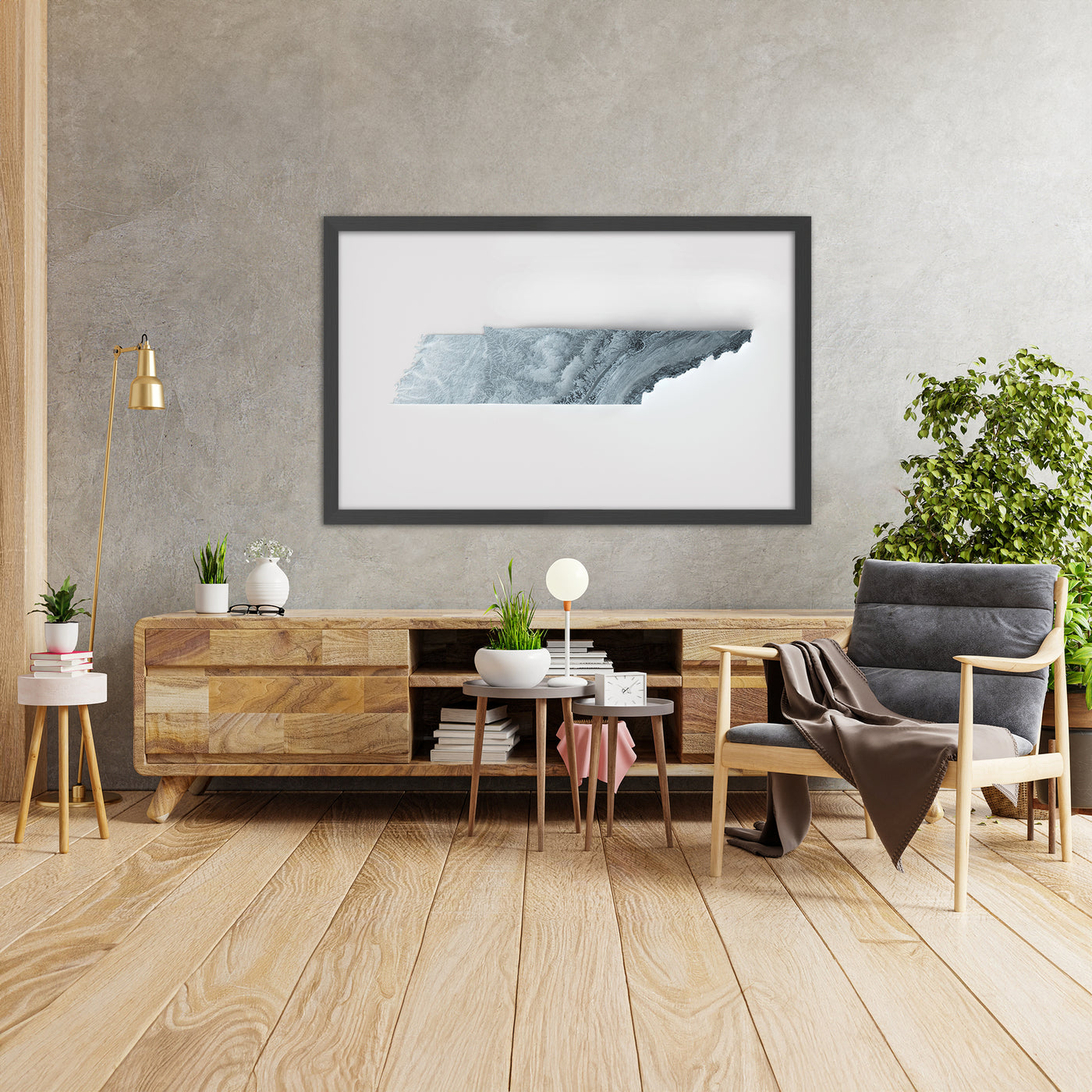 Tennessee Topographic 3D Relief Map