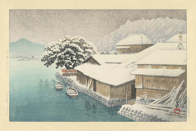 Neige du soir à Ishinomaki par Hasui Kawase, 1935 