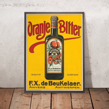 A framed image of Oranje Bitter Vintage Bitters Poster, 1925