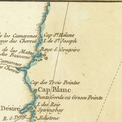 Carte ancienne de la Patagonie et du détroit de Magellan par Bellin, 1764 : Détroits, Patagonie, Andes, Cap Horn, Malouines