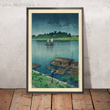 Fiume Arakawa nella pioggia di maggio di Hasui Kawase, 1935 