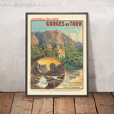 Poster di viaggio delle Gorges du Tarn: Chemins de Fer du Midi di Clément-Henri Quinton, 1912 