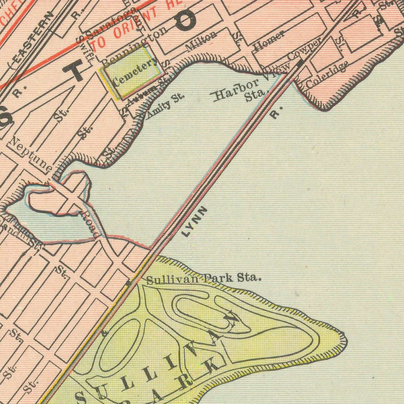 Old Map of Boston, 1912: Boston Harbor, South Boston, Roxbury, Boston Common, Public Garden