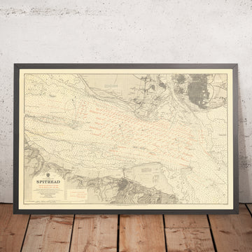 Antiguo mapa náutico de Spithead de Malby & Sons, 1902: Solent, Portsmouth e Isla de Wight 