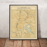 Old Map of Yellowstone National Park by Hals & Rydström, 1885: Old Faithful, Mammoth, Lake Yellowstone, Norris, Cinnabar