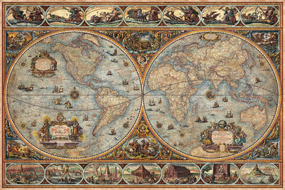 Orbis Terrarum Modern Ancient World Atlas by Ray&Co, 2025: Hemispherical Map, Roman Gods, Ancient Wonders