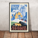 New Zealand Travel Poster: New Zealand Centennial by Leonard Cornwall Mitchell, 1940