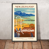 Póster de viaje de Queenstown: Get in the Queue by Railway Studios 