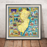 Alte Karte des revolutionären New Jersey von Brink, 1940: Trenton, Princeton, Morristown, Hackensack, Delaware River 