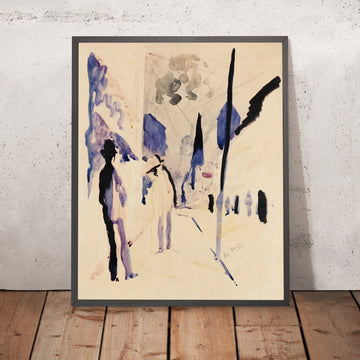 A framed image of Evening Street by August Macke, 1913