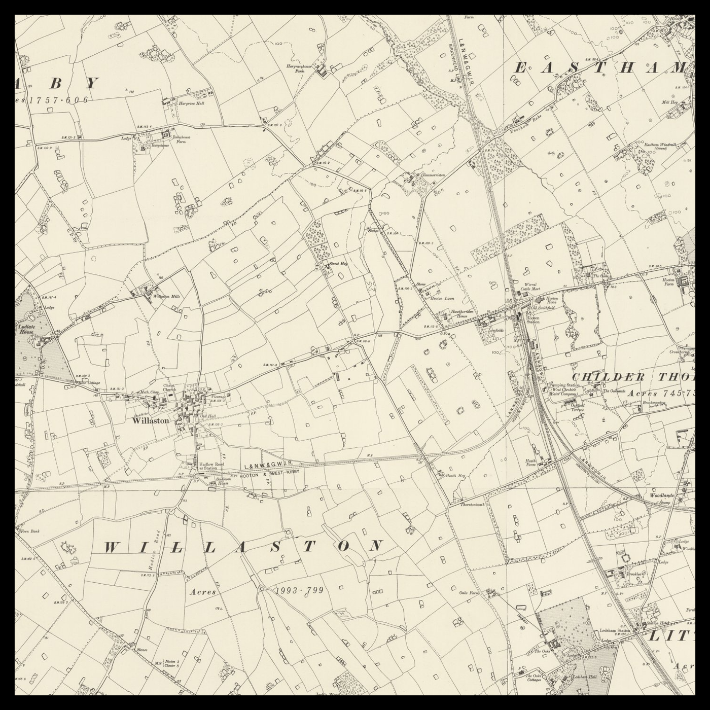An old Ordnance Survey map of Ellesmere Port