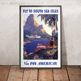 Reiseplakat Südpazifik: Fly to South Sea Isles von Paul George Lawler, 1938 