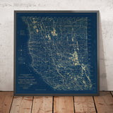 Old Homestead Map of Northwestern California, 1933: Santa Rosa, Napa, Davis, Clear Lake, Ukiah