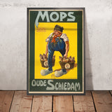 Mops Oude Schiedam Vintage Drinks Advertising Poster, 1910